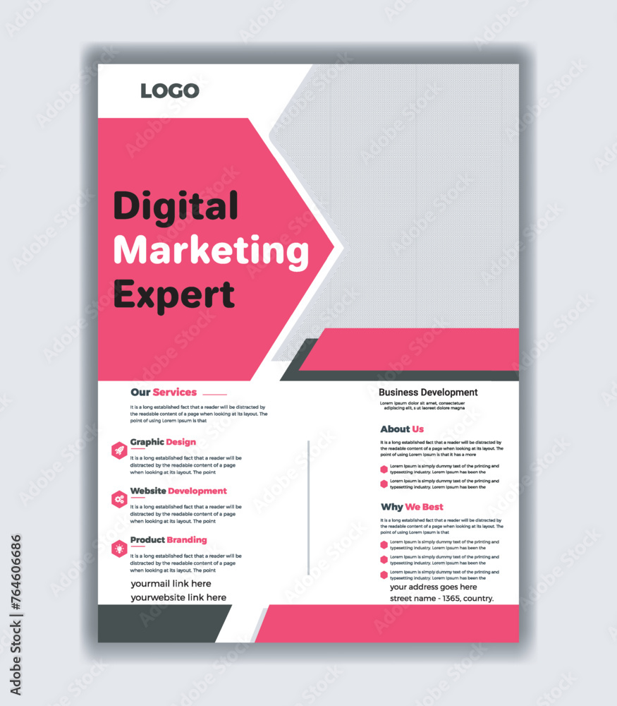 Modern Vector digital marketing flyer template