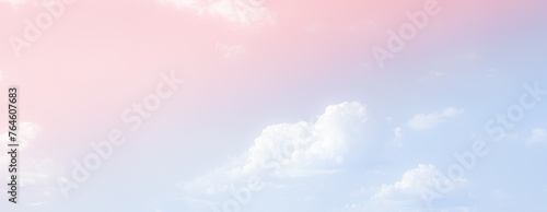 Sky Pastel Cloudy Light Abstract Pink Blue Purple Cloud Fantasy Dream Weather Atmosphere Heaven Morning Gradation Rainbow Wallpaper Background Nature Beauty Horizontal, Mockup Environment Summer. photo