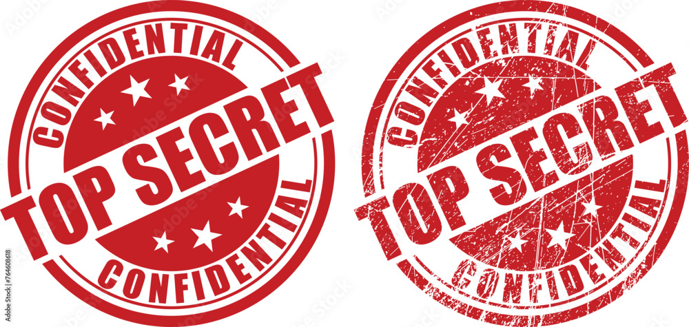 Confidential top secret round stamp vector design Confidential top secret round stamp vector design