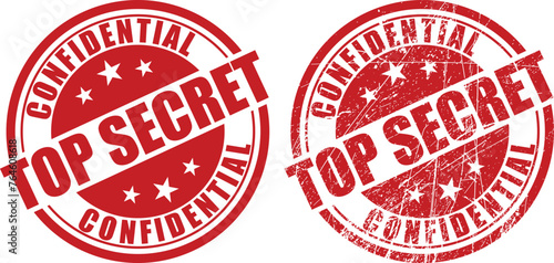 Confidential top secret round stamp vector design