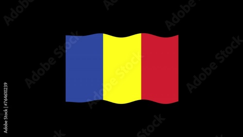 Romania flag wave alpha