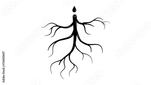Human vein, black isolated silhouette 