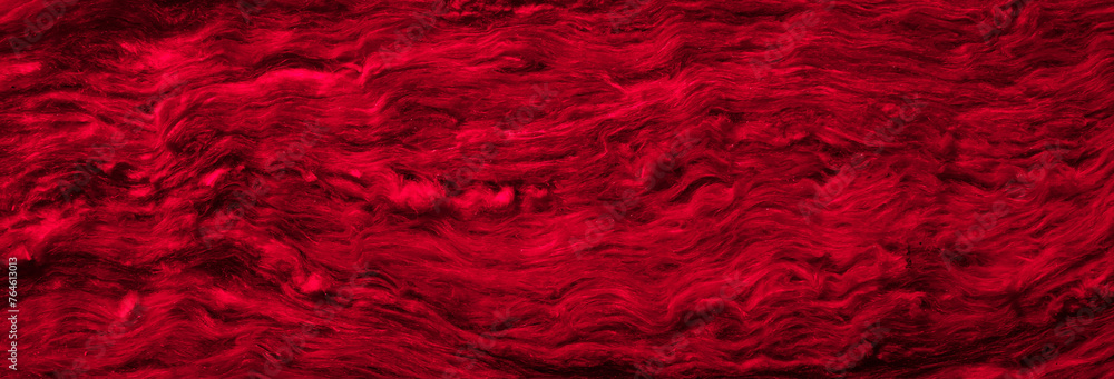 red mineral wool with a visible texture - obrazy, fototapety, plakaty 