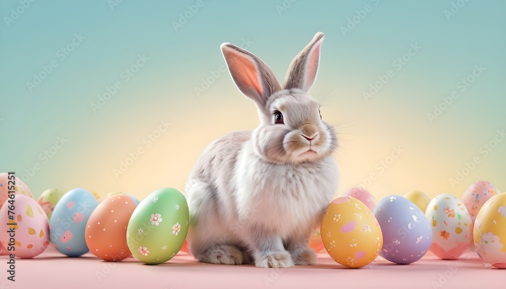 easter bunny with easter eggs easter bunny with easter eggs