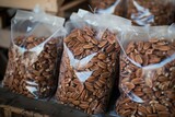 bags of shelled pecans ready for sale at the farm