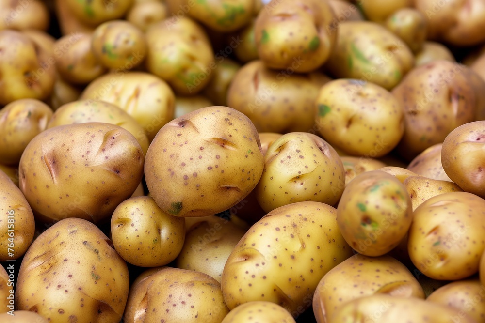 pile of raw potatoes ready for processing pile of raw potatoes ready for processing