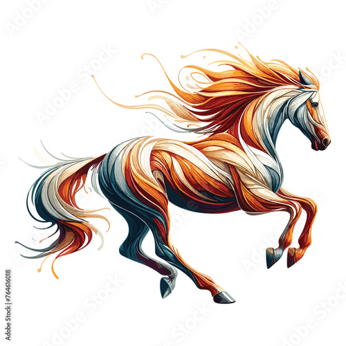 vector Abstract horse running