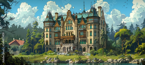 the city, generative ai, landscape, architecture, chasny house, background, modern, art nouveau, city, skyline, skyscraper, building, new york, cityscape, manhattan, sky, buildings, view, downtown, 
