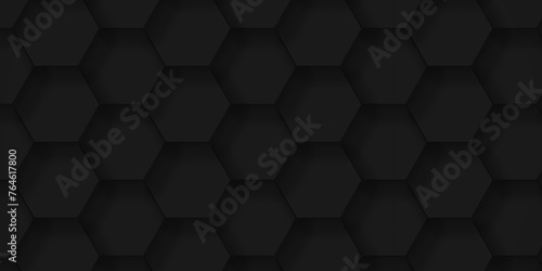 Hexagonal black background. Luxury black Pattern. Vector Illustration. 3D Futuristic abstract honeycomb mosaic black background. geometric mesh cell texture. modern futuristic wallpaper.