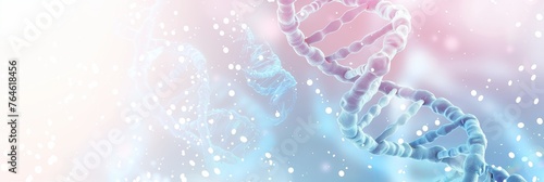 DNA Helix on a white and blue gradient background. DNA strand concept. 