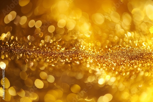 Golden bokeh lights sparkling on a dark background.