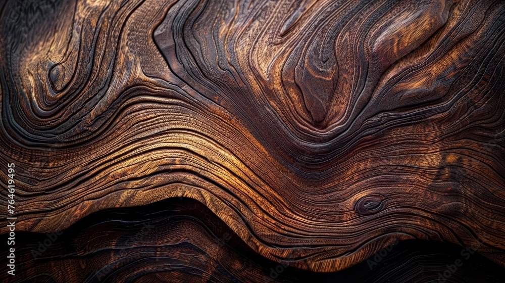 Dark walnut wood with deep Dark walnut wood with deep