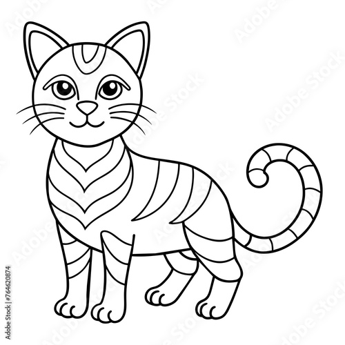Cat Line Art Vector Illustration