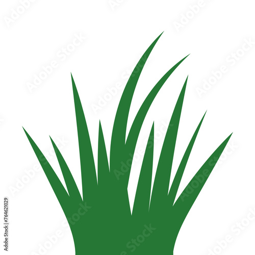 Green bush grass icon, part of lawn grass bush