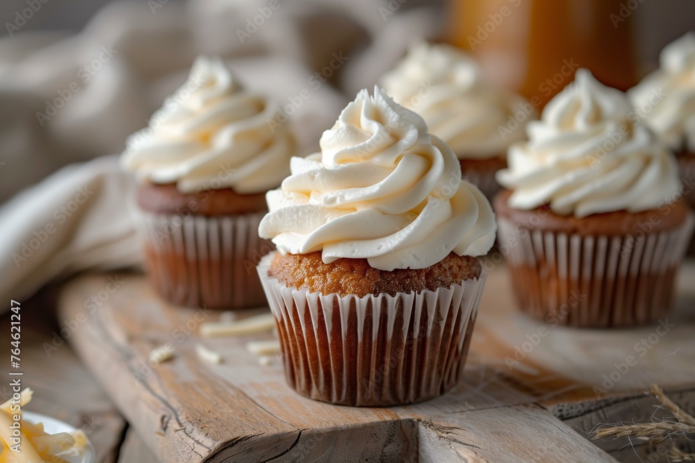 Artisan sourdough cupcakes with a unique, tangy flavor, topped with creamy artisan cheese frosting Artisan sourdough cupcakes with a unique, tangy flavor, topped with creamy artisan cheese frosting