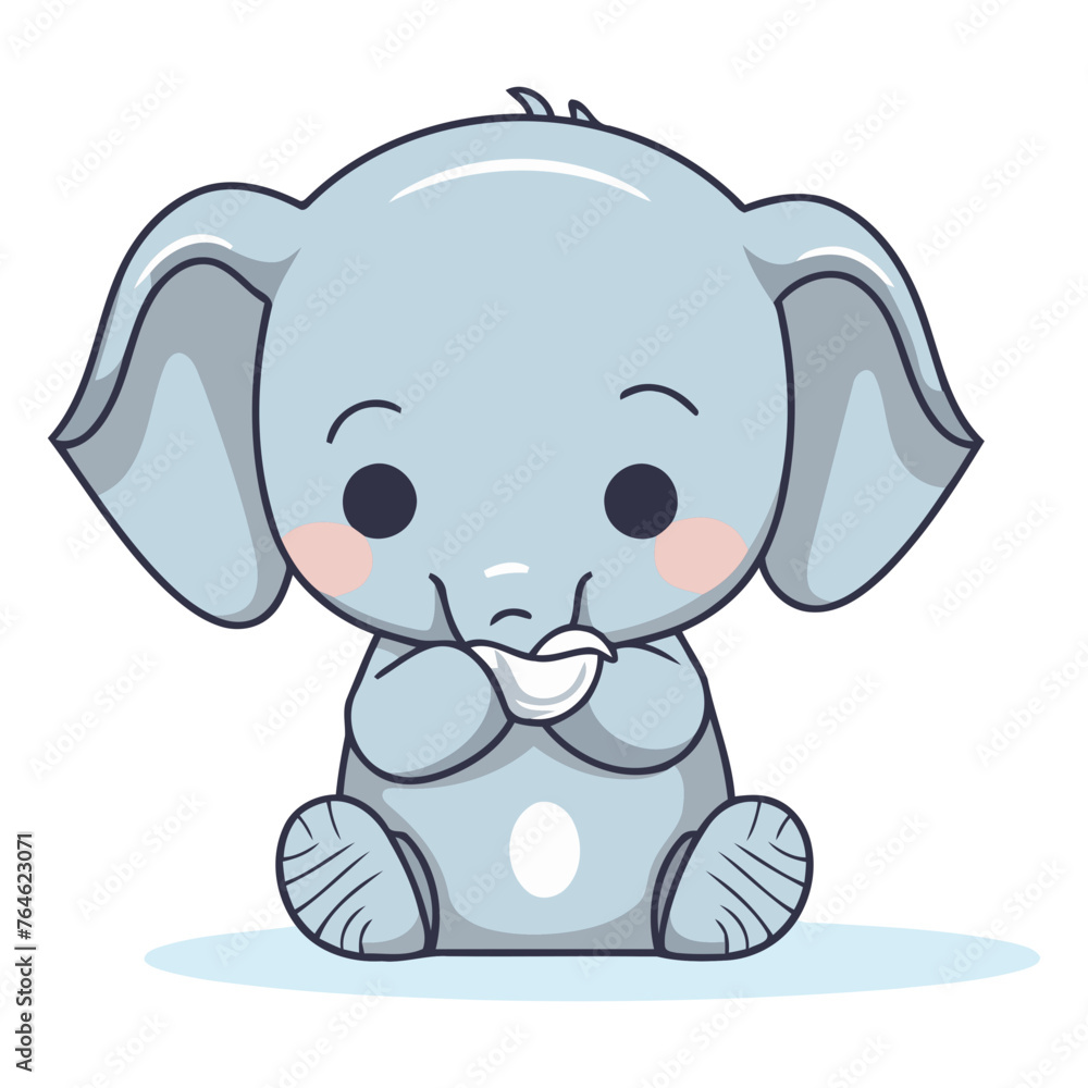 Cute little elephant cartoon of a cute little elephant.