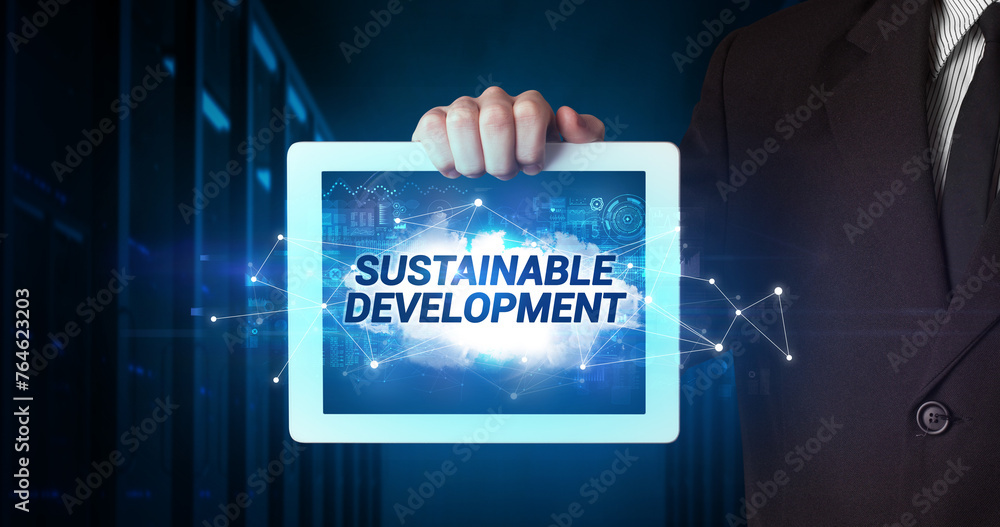 Person holding tablet, technology concept Person holding tablet, technology concept