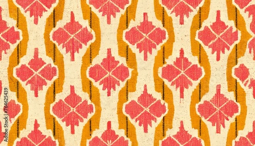 seamless pattern with Pastel Burst ikat