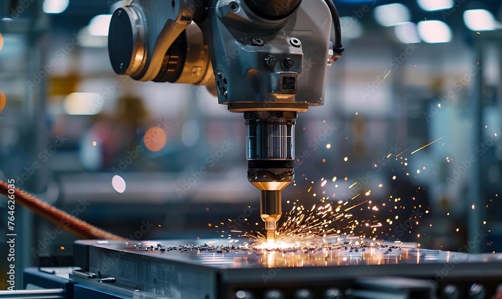 Robotic Arm. Precision Welding in Automated Manufacturing Robotic Arm. Precision Welding in Automated Manufacturing