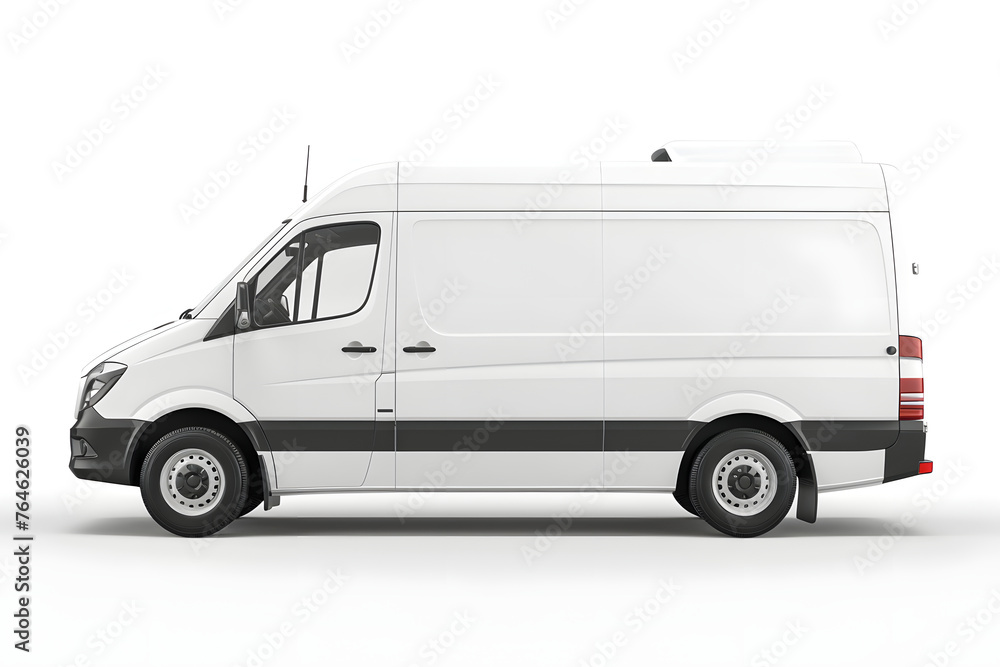 Naklejka premium Van isolated on white background