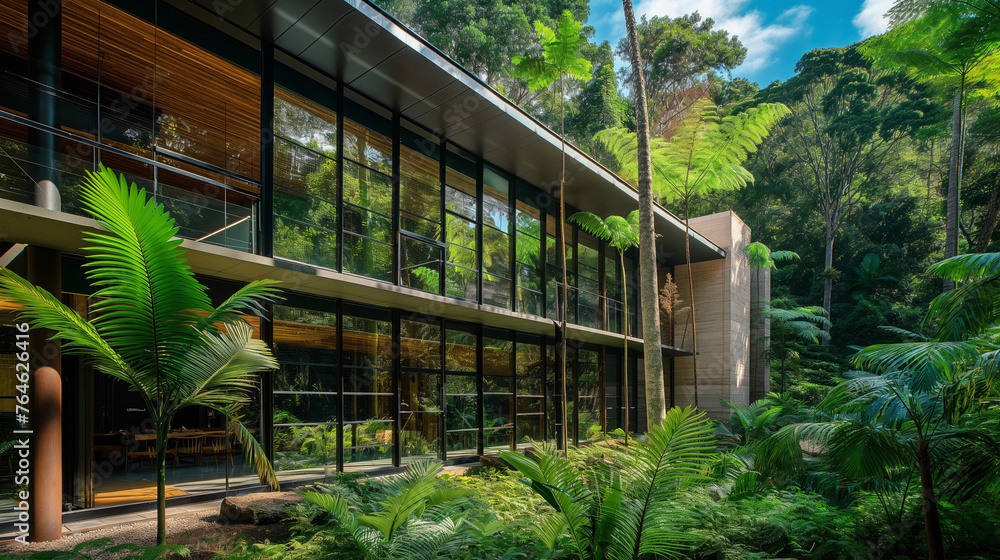 Modern Eco-Friendly Architecture in a Tropical Forest
