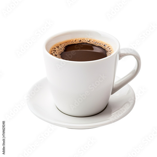 cup of coffee isolated on transparent background, clipping path, png, 