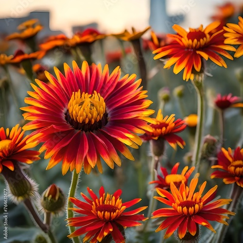 yellow and red flowers