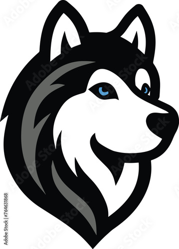 Siberian husky cute logo