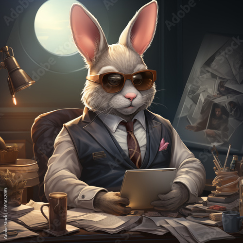 rabbit in the office