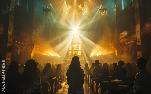 A depiction of church concept: worship and praise. © NE97