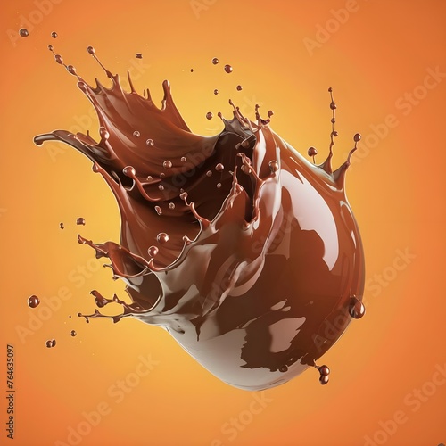 Chocolate splashing isolated on white background