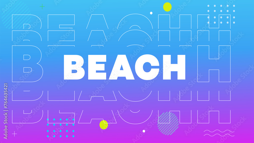 Beach Typography text Word Background