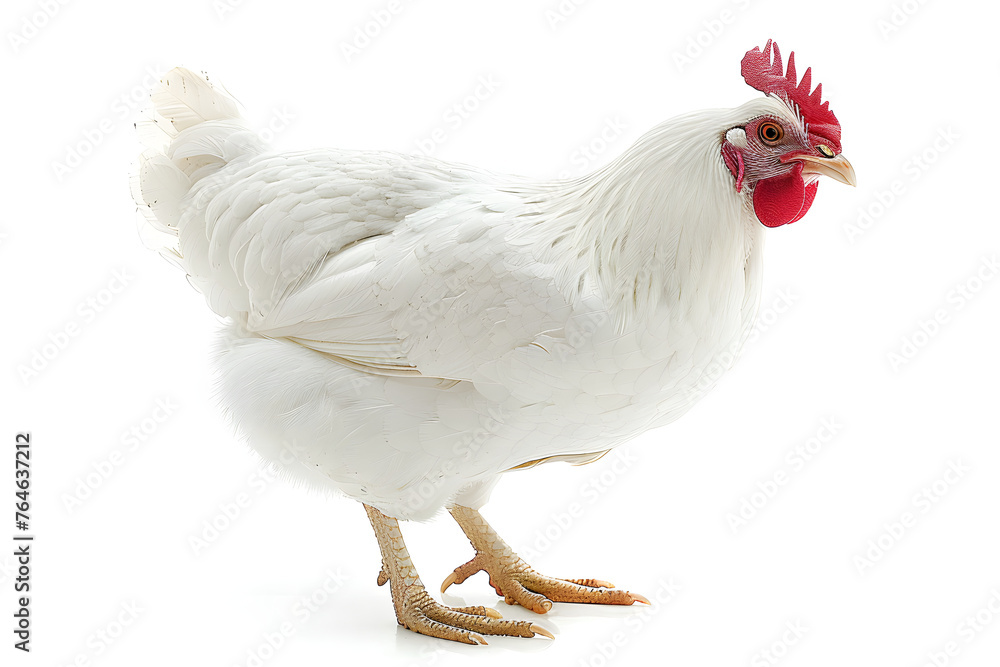 Fototapeta premium White chicken isolated on white background