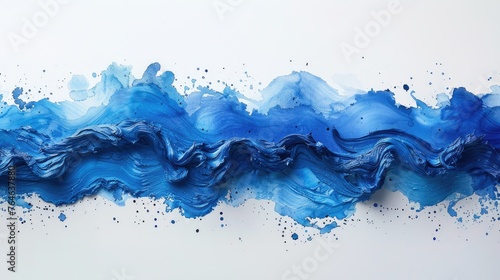 Watercolor images in blue tones painted on a white background for use in various designs.