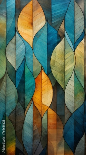 Colorful Wooden Leaves Pattern Design