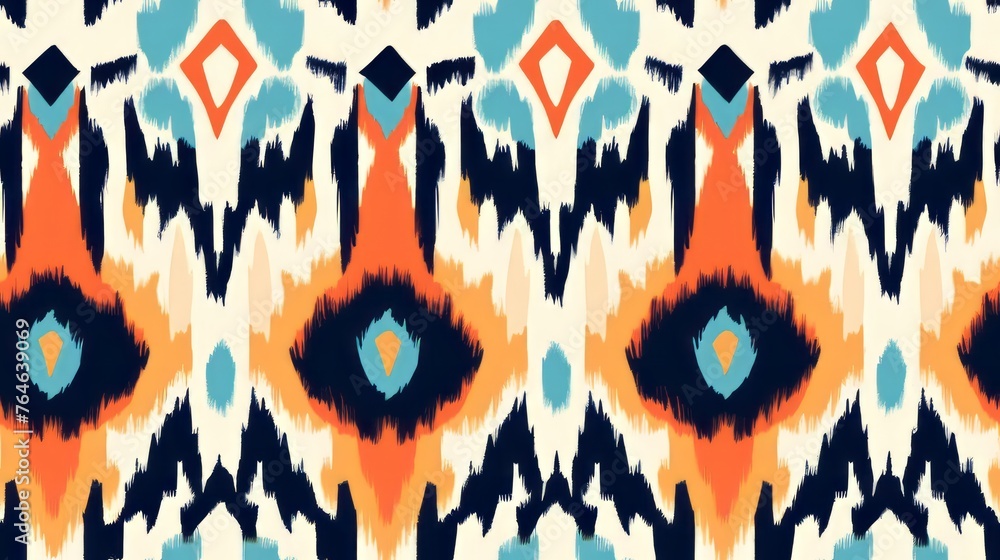 seamless pattern with Retro ikat seamless pattern with Retro ikat