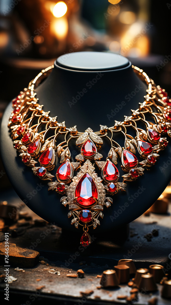 Glamorous Red Carpet Jewel: High-end and dazzling necklace for festive ocasion.