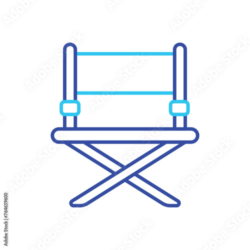 Blue Line Director Chair vector icon