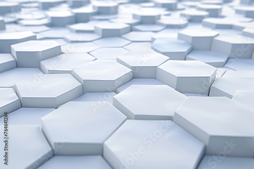 Hexagonal frosted glass and ceramic tiles. Sample wall cladding in the form of honeycombs