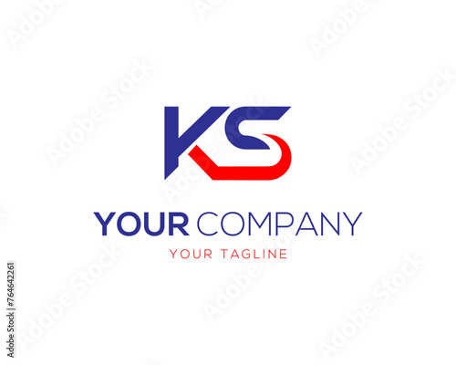 Initial KS Letter Logo Design Template Vector Illustration.