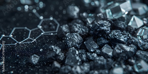 An attractive stock image showcasing mineral compounds used in lithium ion batteries. Concept Lithium-ion Batteries, Mineral Compounds, Stock Image, Energy Storage Technology, Resource Extraction photo