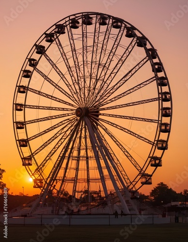 Picture, Ferris wheel at sunset