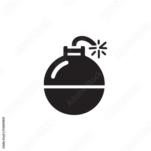 bomb with burning fuse