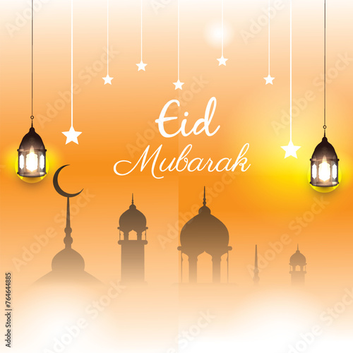 Eid al adha and eid al fitr mubarak background design