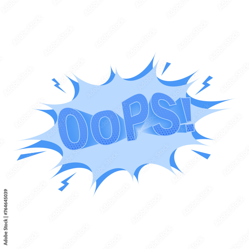 Obraz premium Comic boom oops icon. Illustration of comic oops vector icon for web 