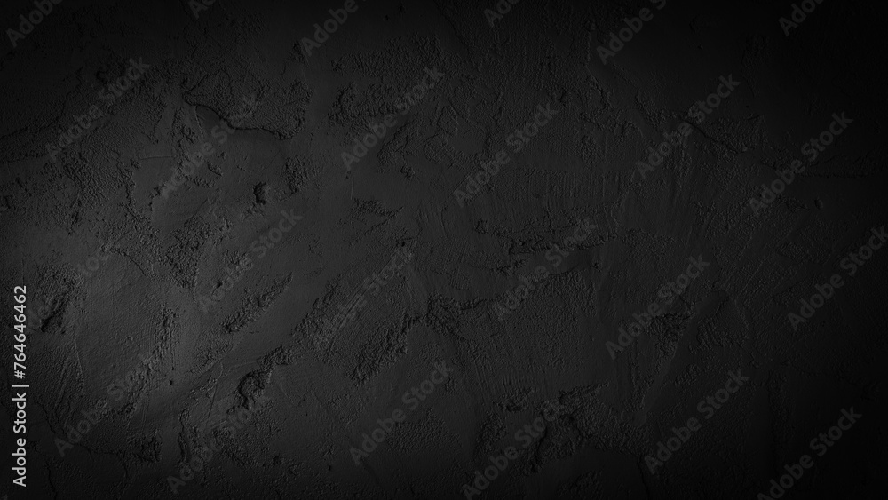 Black wall texture rough background dark concrete floor or old grunge background with black,Texture of old dirty concrete wall for background, Black wall background cement or stone. - obrazy, fototapety, plakaty 