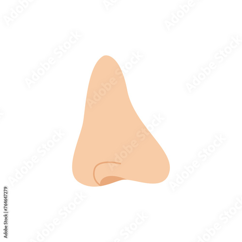 Vector illustration of cartoon nose isolated on white background.