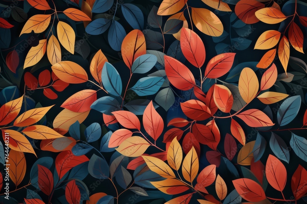 Plant leaves background, floral pattern for wallpaper, modern color schema --ar 3:2 --tile Job ID: c7115f2a-265d-4f34-84ab-c078e9d5672c