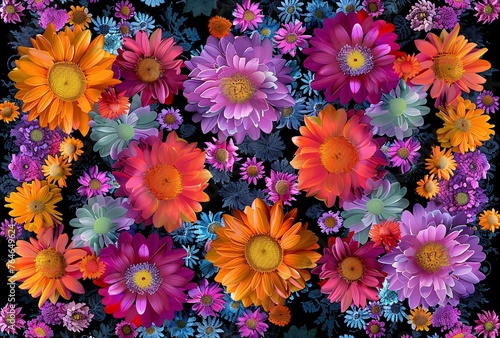 bright chrysanthemum flowers
