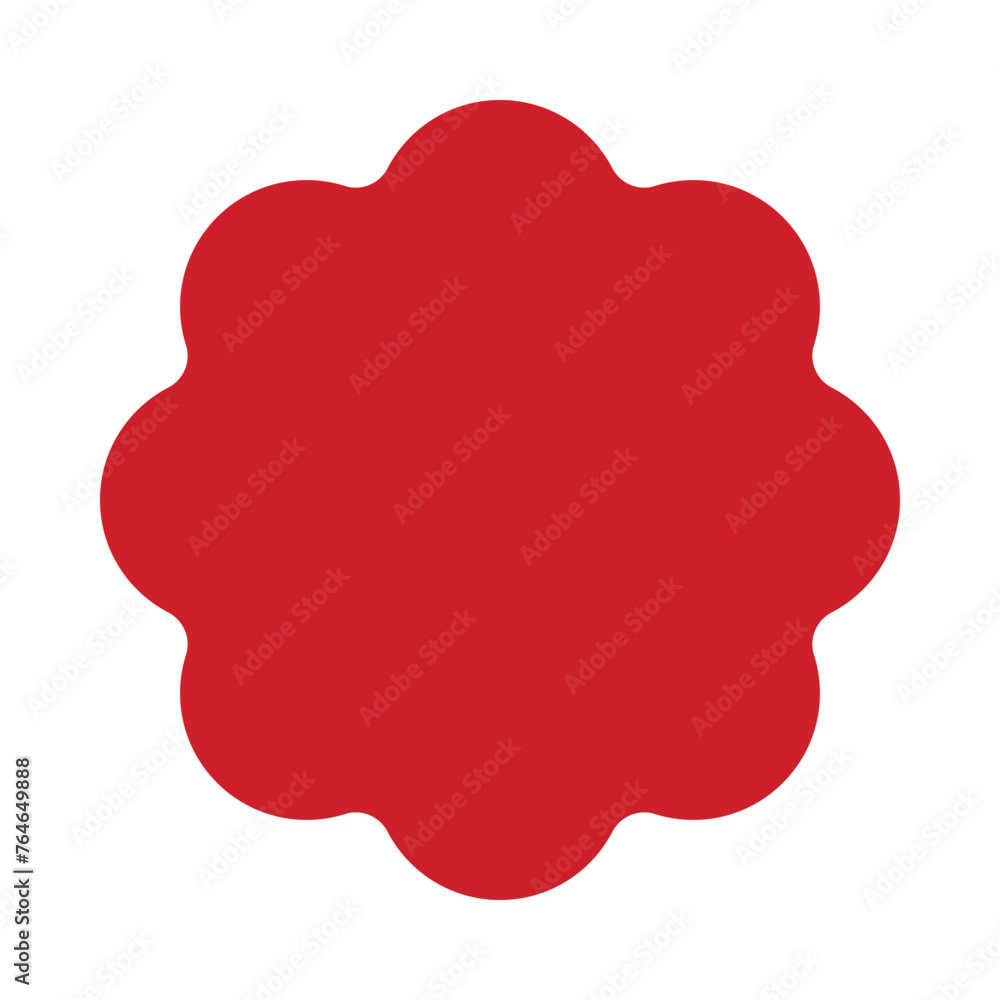 Radial Rounded Circles Scallop Red Icon